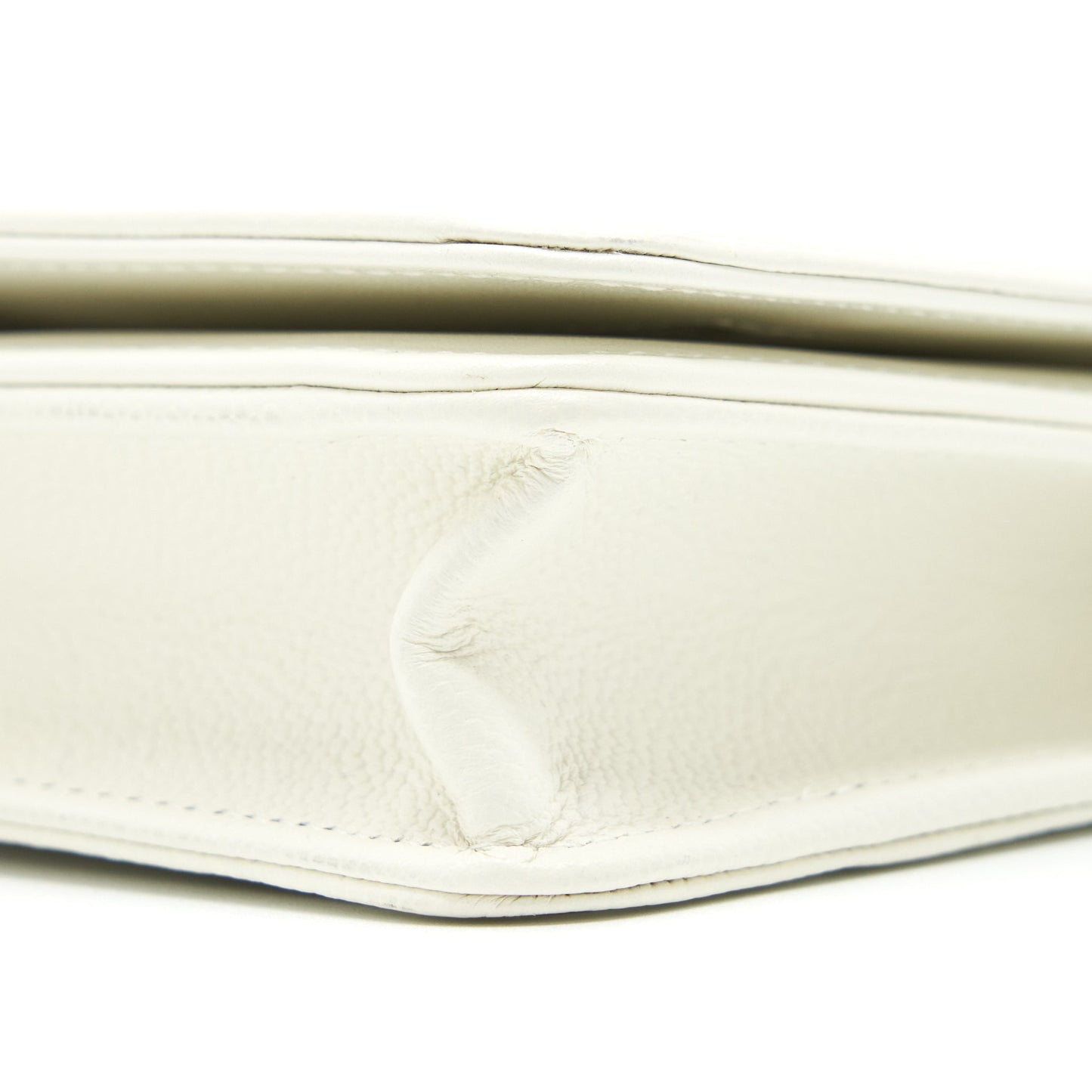Chanel Boy Wallet On Chain Caviar White L