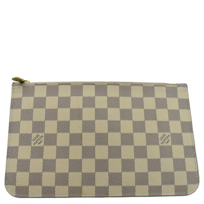 LOUIS VUITTON  Neverfull GM Damier Azur Pochette Wristlet Pouch White