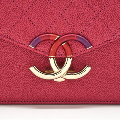 Chanel Messenger Crossbody Bag Caviar Red