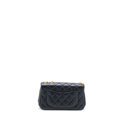 Chanel 23S Camellia Chain Mini Rectangular Lambskin Black Brushed  (Microchip)
