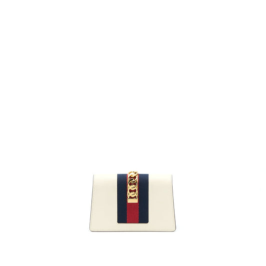 Gucci Sylvie Mini Chain Bag Calfskin White