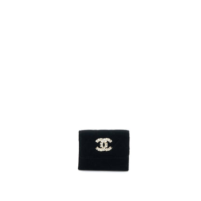 Chanel 21A Flap Card Holder Velvet Black L