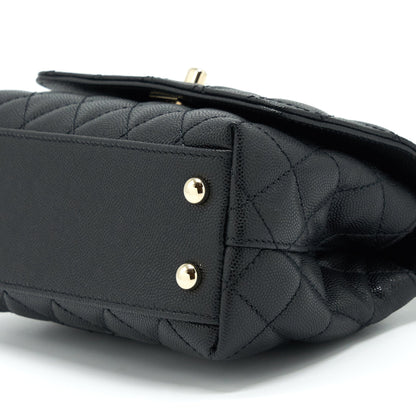 Chanel Mini Coco Handle Caviar Black L