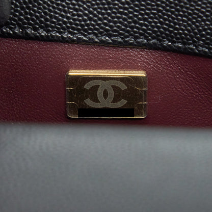 Chanel Mini Coco Handle Caviar Black L