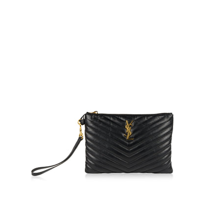 Saint Laurent Chevron Stitched Pouch