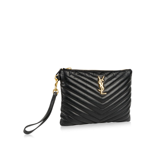 Saint Laurent Chevron Stitched Pouch