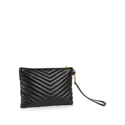 Saint Laurent Chevron Stitched Pouch