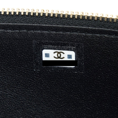 Chanel 22A Mini Top Handle Long Vanity With Chain Lambskin Black L (Microchip)