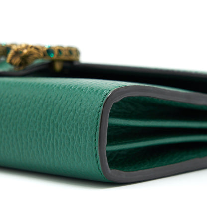 Gucci Dionysus Mini Chain Bag Green With Gold And Silver Hardware
