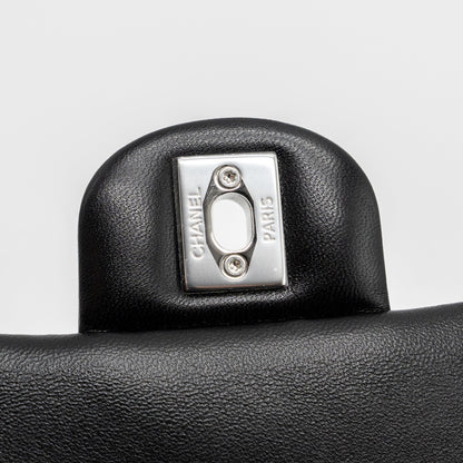 Chanel mini rectangular flap bag lambskin black  (microchip)