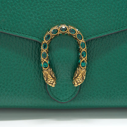 Gucci Dionysus Mini Chain Bag Green With Gold And Silver Hardware