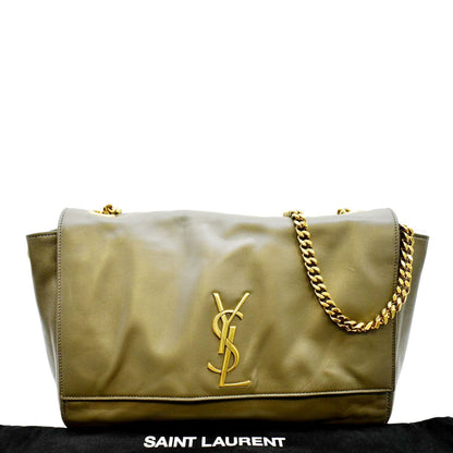 YVES SAINT LAURENT Kate Reversible Leather Crossbody Bag Green