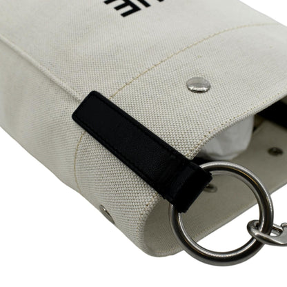 YVES SAINT LAURENT Rive Gauche Linen Bucket Bag White