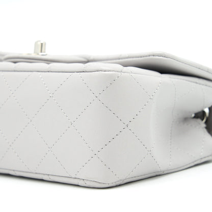 Chanel Mini Rectangular Flap Bag Lambskin Light Grey