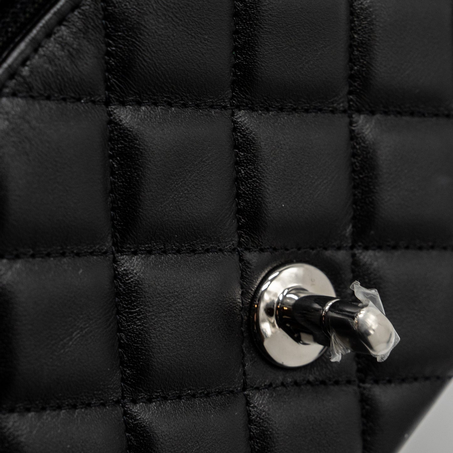 Chanel mini rectangular flap bag lambskin black  (microchip)