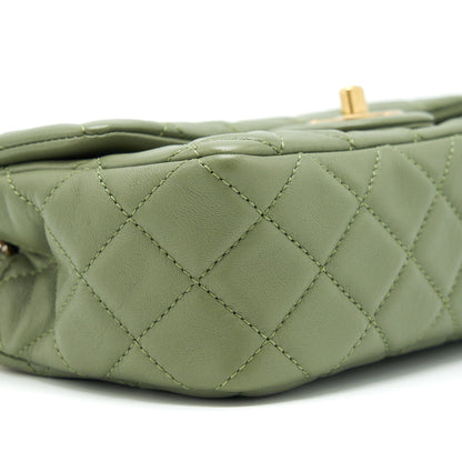 Chanel Pear Crush Mini Rectangular Flap Bag 21B Lambskin Green
