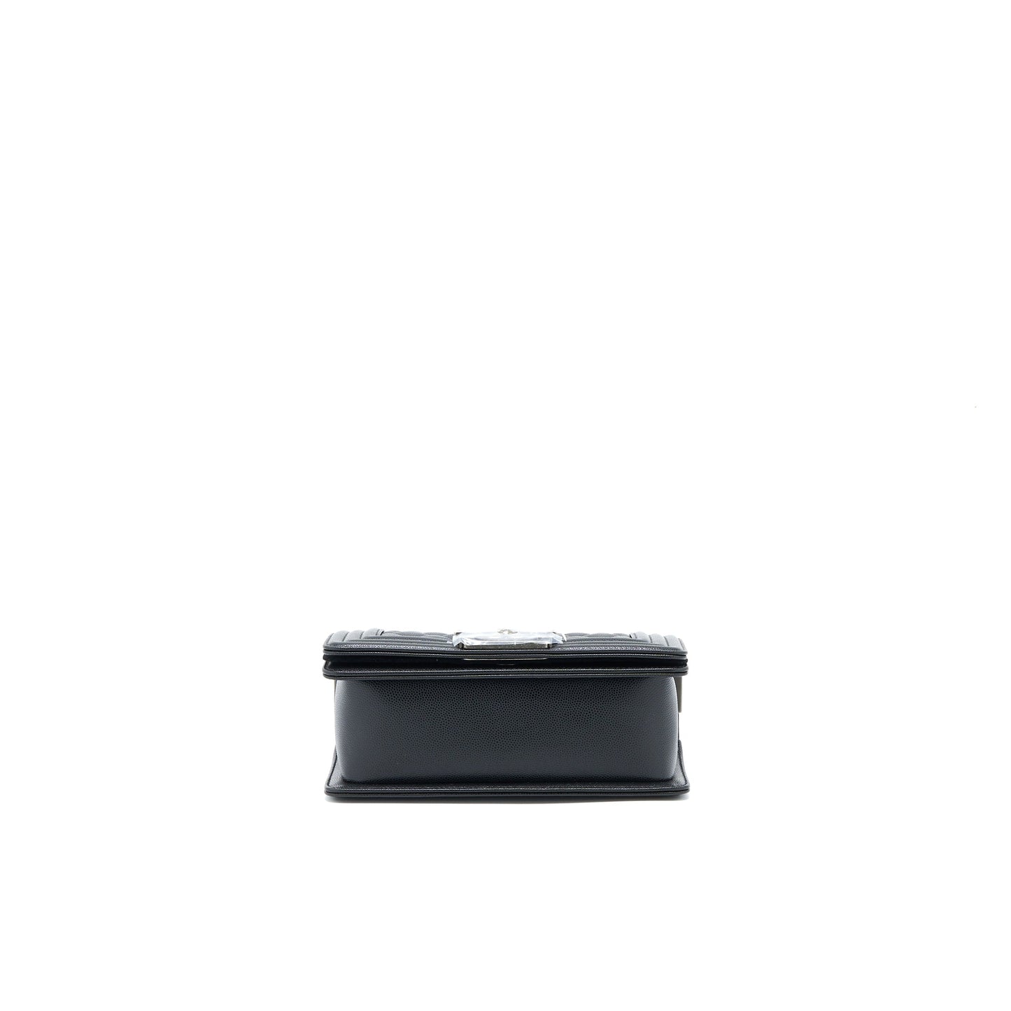 Chanel Small Boy Bag Caviar Black Ruthenium  (Microchip)