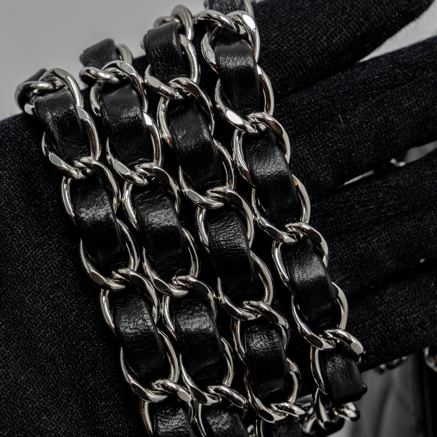 Chanel mini rectangular flap bag lambskin black  (microchip)