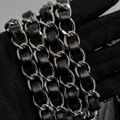 Chanel mini rectangular flap bag lambskin black  (microchip)