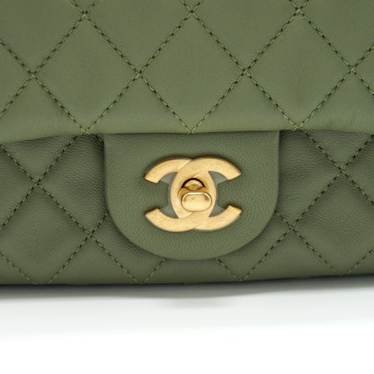 Chanel Pear Crush Mini Rectangular Flap Bag 21B Lambskin Green