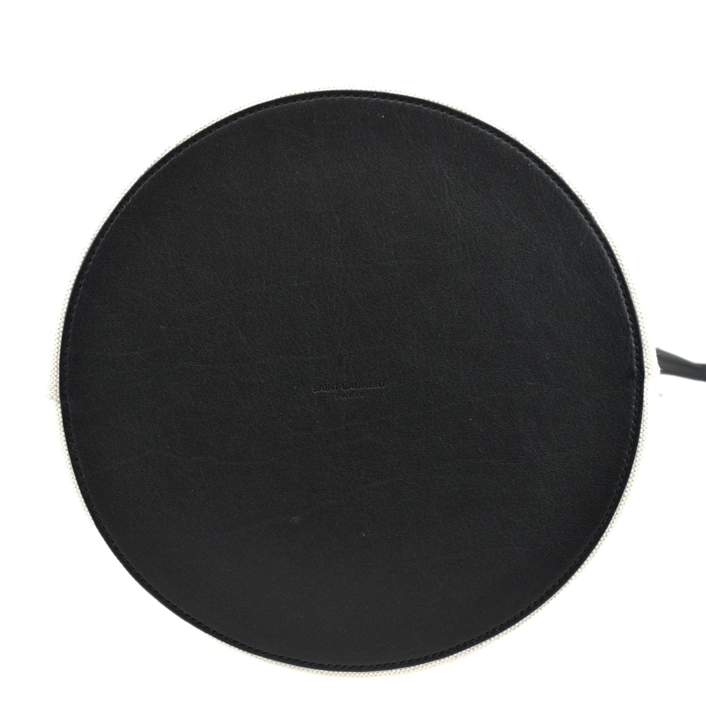 YVES SAINT LAURENT Rive Gauche Linen Bucket Bag White