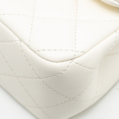 Chanel 23C pearl crush mini rectangular flap bag lambskin white L (microchip)