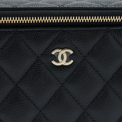 Chanel Long Vanity with Chain Caviar Black L (Microchip)