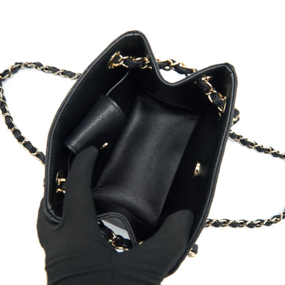 Chanel 22S Bucket Bag Caviar Black L