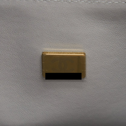 Chanel 21A Small Classic Double Flap Bag Caviar NC634 Light Grey L