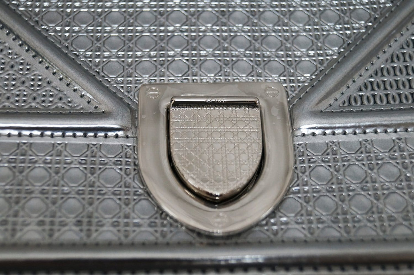 CHRISTIAN DIOR Handbags - Diorama Silver Perforated Leather Bag