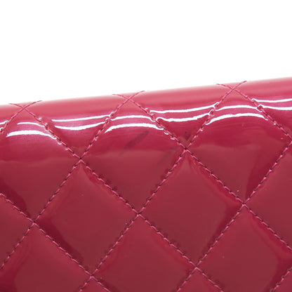 Chanel Long Zip Wallet Patent Fuchsia