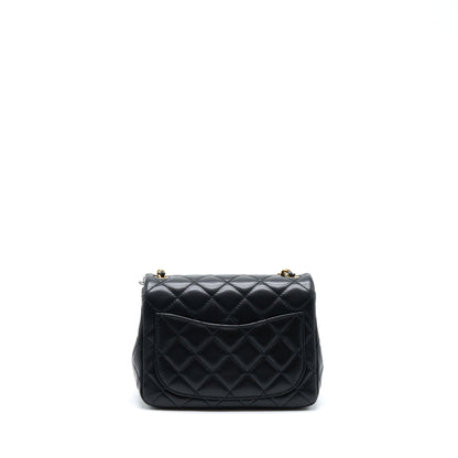 Chanel Pearl Crush Mini Square Flap Bag Lambskin Black