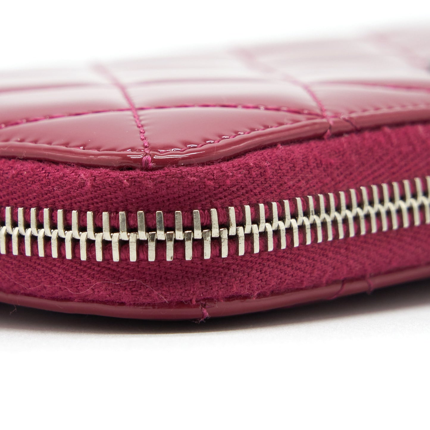 Chanel Long Zip Wallet Patent Fuchsia