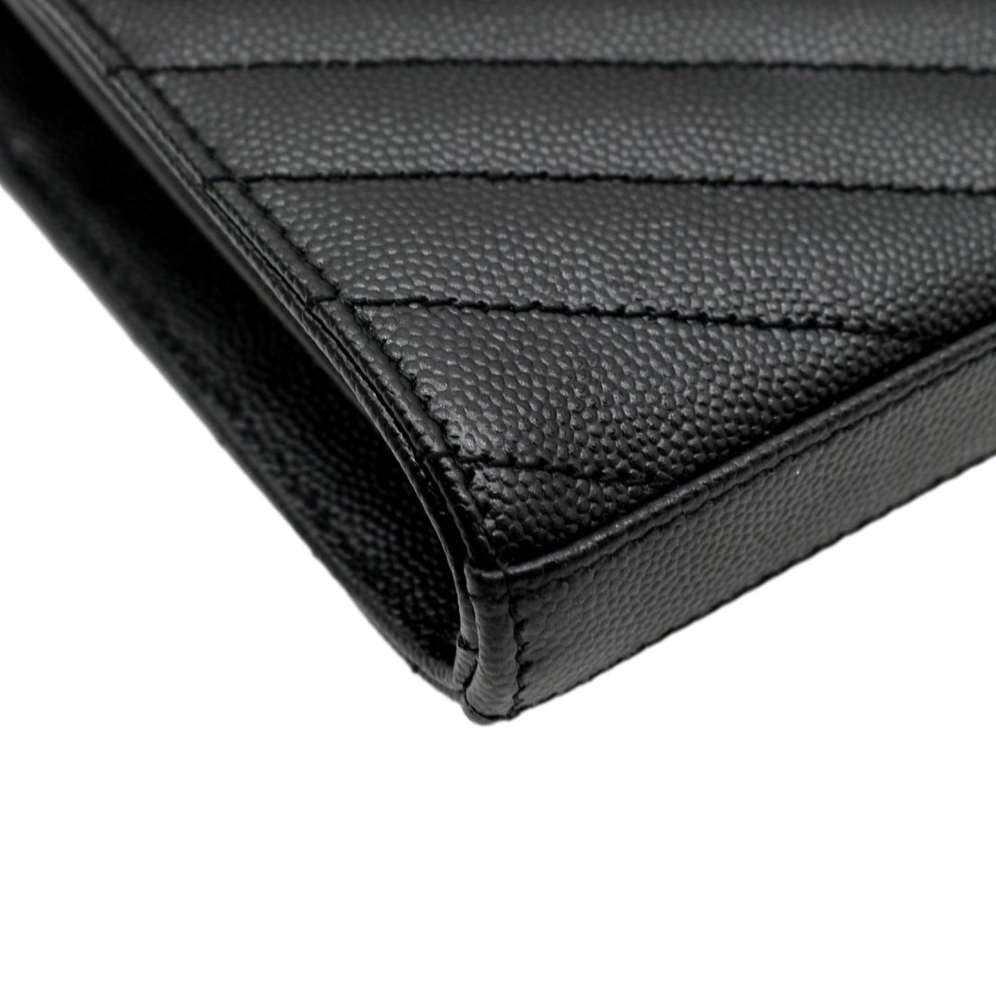 YVES SAINT LAURENT Cassandre Matelasse Chain Wallet Crossbody Bag Black