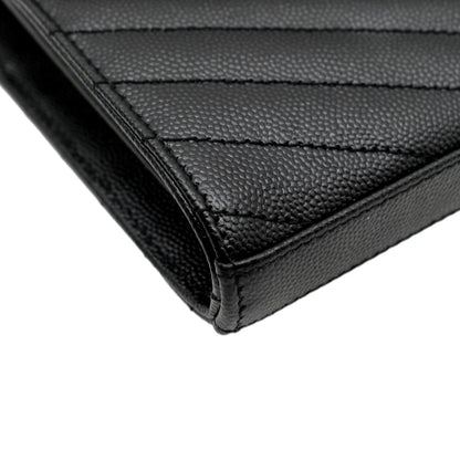 YVES SAINT LAURENT Cassandre Matelasse Chain Wallet Crossbody Bag Black