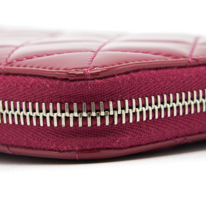 Chanel Long Zip Wallet Patent Fuchsia
