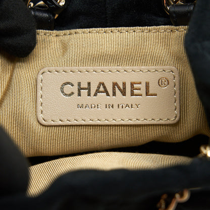 Chanel Pearl Crush On Chain Mini Bucket Velvet Black L
