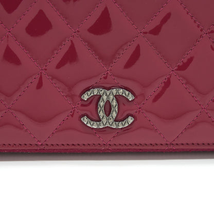 Chanel Long Zip Wallet Patent Fuchsia