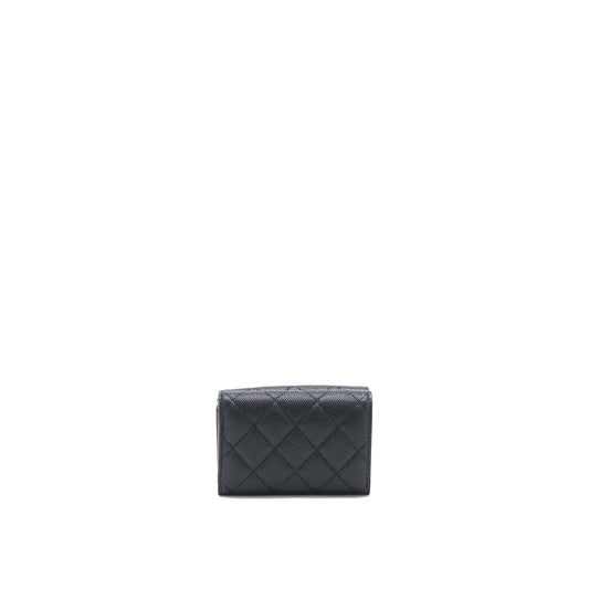 Chanel Small Compact Wallet Caviar Black L (Microchip)