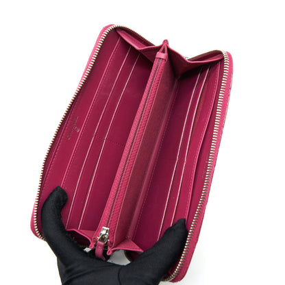 Chanel Long Zip Wallet Patent Fuchsia