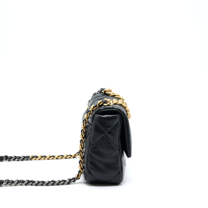 Chanel Small 19 Bag Lambskin Black With Multicolour Hardware