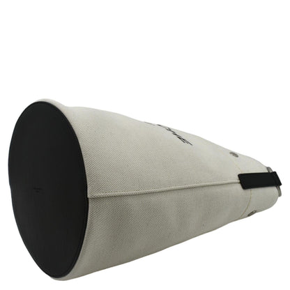 YVES SAINT LAURENT Rive Gauche Linen Bucket Bag White