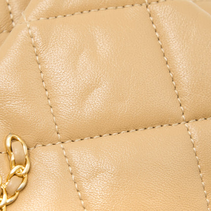Chanel 19 Belt Bag Lambskin Dark Beige Multicolour Hardware