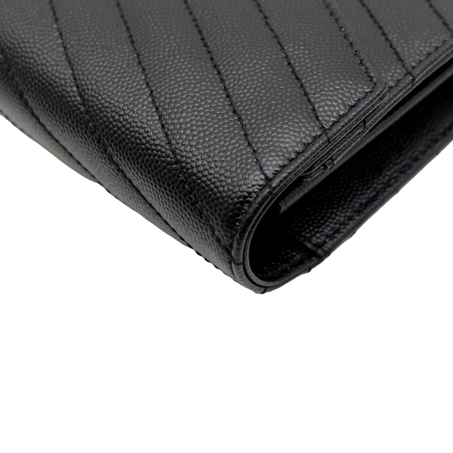 YVES SAINT LAURENT Cassandre Matelasse Chain Wallet Crossbody Bag Black