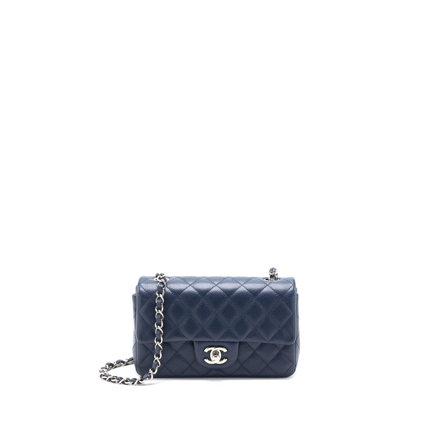 Chanel Classic Mini Rectangular Flap Bag Caviar Navy