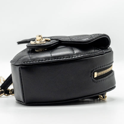 Chanel 22S Heart Belt Bag Lambskin Black L