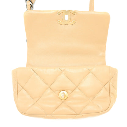 Chanel 19 Belt Bag Lambskin Dark Beige Multicolour Hardware