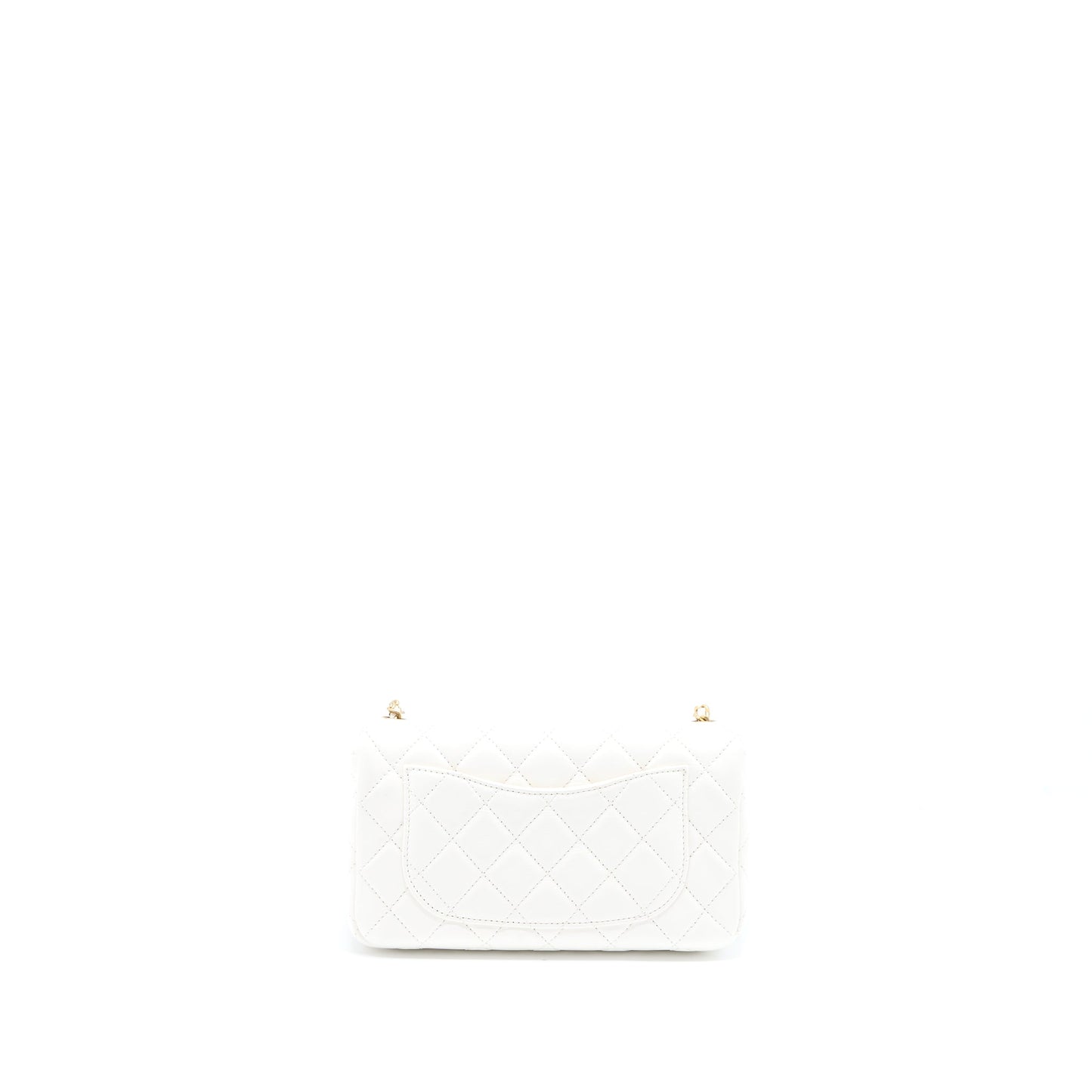 Chanel Pearl Crush Mini Rectangular Flap Bag Lambskin White