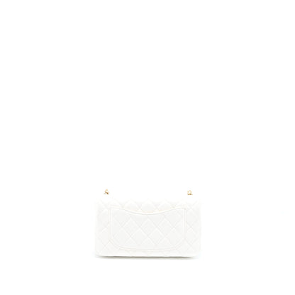 Chanel Pearl Crush Mini Rectangular Flap Bag Lambskin White