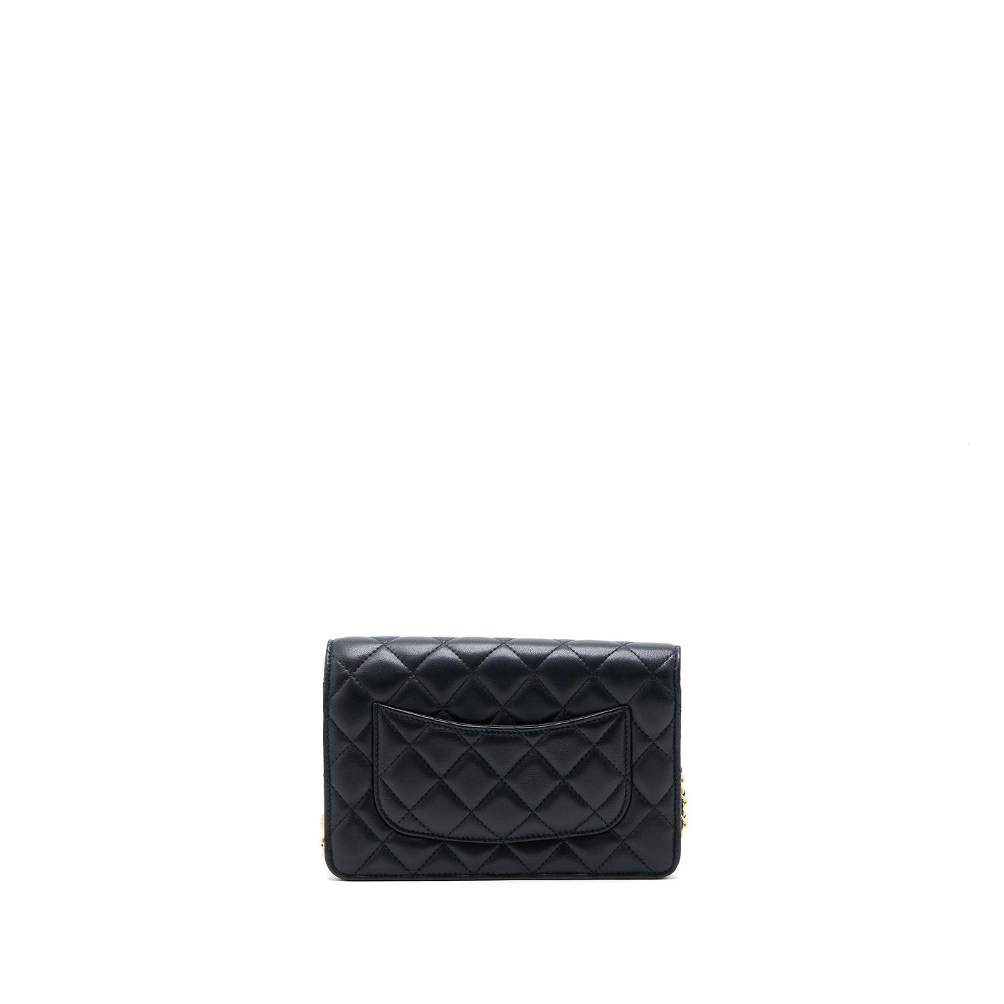 Chanel Pearl Crush Wallet On Chain Lambskin Black  (Microchip)